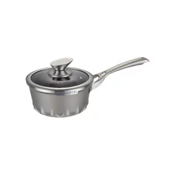Wholesale โ AMERCOOK Artmartin 1.5 Qt. Cast Aluminum Ceramic Nonstick Sauce Pan In Ash With Glass Lid ๐