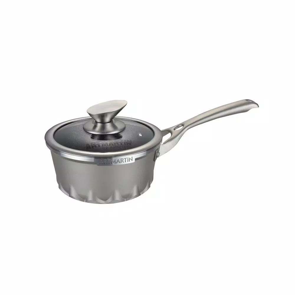 Wholesale โ AMERCOOK Artmartin 1.5 Qt. Cast Aluminum Ceramic Nonstick Sauce Pan In Ash With Glass Lid ๐ 1 Wholesale โ AMERCOOK Artmartin 1.5 Qt. Cast Aluminum Ceramic Nonstick Sauce Pan In Ash With Glass Lid ๐