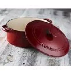 Discount 🥰 Cuisinart Chef’s Classic 5.5 Qt. Oval Cast Iron Dutch Oven In Cardinal Red With Lid 🎁 -Cheap Cookware Shop unnamed file 1053