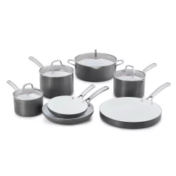 Discount ⌛ Calphalon Classic 11-Piece Hard-Anodized Aluminum Ceramic Nonstick Cookware Set In Black And White 👏