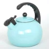 Hot Sale 😀 Creative Home Horizon 2.5 Light Blue Quart Porcelain Enamel On Steel Whistling Tea Kettle 🤩