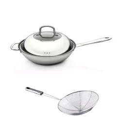 Hot Sale π BergHOFF CollectNCook 11 In. Stainless Steel Wok Set π