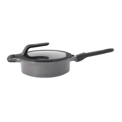 Budget ⌛ BergHOFF GEM Stay Cool 3.5 Qt. Cast Aluminum Nonstick Saute Pan In Gray With Glass Lid 🌟