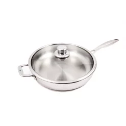 Deals 😉 Swiss Diamond Premium Clad 5.3 Qt. Stainless Steel Saute Pan With Glass Lid 🔥