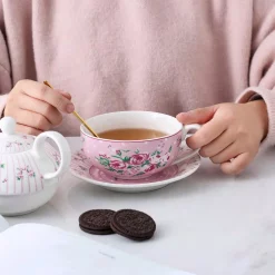 Best Pirce 😉 MALACASA Porcelain Tea Pot Set For One 11 Ounce Teapot 1 Piece Teacup And Saucer Set 🔔 -Cheap Cookware Shop unnamed file 1191