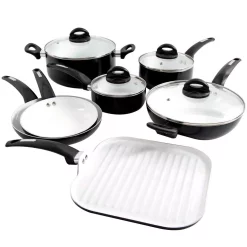 Flash Sale π Oster Herstal 11-Piece Aluminum Ceramic Nonstick Cookware Set In Black π