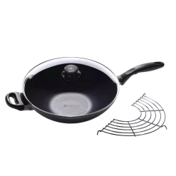 Coupon 🥰 Swiss Diamond Nonstick 4.9 Qt. Wok With Lid And 11.8 In. Tempura Rack ⭐