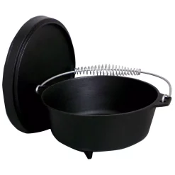 Wholesale 🧨 King Kooker Pre-seasoned 8 Qt. Round Cast Iron Dutch Oven In Black With Lid 🔥