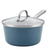 Flash Sale 🔔 Ayesha Curry Home Collection 3 Qt. Aluminum Nonstick Sauce Pan In Twilight Teal With Glass Lid 😀