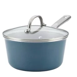 Flash Sale π Ayesha Curry Home Collection 3 Qt. Aluminum Nonstick Sauce Pan In Twilight Teal With Glass Lid π