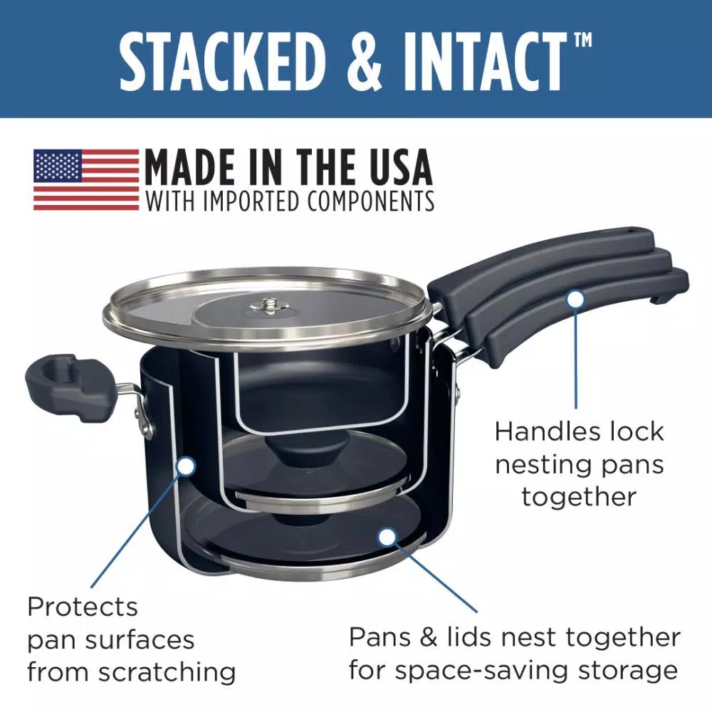 Flash Sale 🎉 Farberware Neat Nest Space Saving 1 Qt. Aluminum Nonstick Sauce Pan In Black With Glass Lid 🔥 4 Flash Sale 🎉 Farberware Neat Nest Space Saving 1 Qt. Aluminum Nonstick Sauce Pan In Black With Glass Lid 🔥 - Image 4