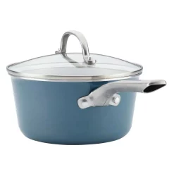 Flash Sale 🔔 Ayesha Curry Home Collection 3 Qt. Aluminum Nonstick Sauce Pan In Twilight Teal With Glass Lid 😀 -Cheap Cookware Shop unnamed file 135