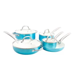 Brand new π Oster Montecielo 9-Piece Aluminum Nonstick Cookware Set In Metallic Turquoise π€©