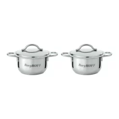 Cheap 🛒 BergHOFF Essentials Bistro 2-Piece Stainless Steel Mini Pot Set With Lids 🔥