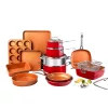 Flash Sale ⌛ Gotham Steel 20-Piece Aluminum Ti-Ceramic Nonstick Cookware And Bakeware Set In Red ✨