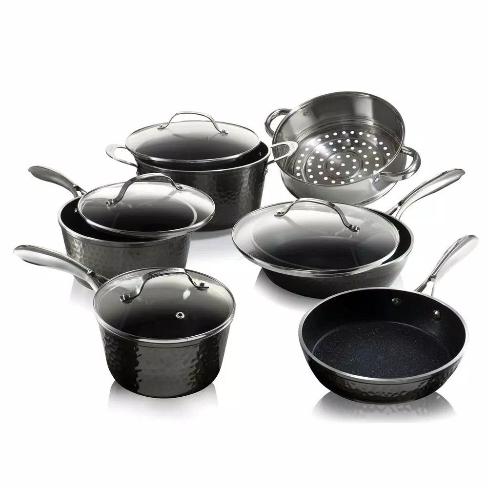 Best deal π€© GRANITESTONE 10-Piece Aluminum π¨ Hammered Ultra-Durable Non-Stick Diamond Infused Cookware Set In Pewter π 1 Best deal π€© GRANITESTONE 10-Piece Aluminum π¨ Hammered Ultra-Durable Non-Stick Diamond Infused Cookware Set In Pewter π