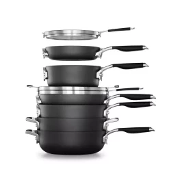 Best deal 💯 Calphalon Select Space Saving 9-Piece Hard-Anodized Aluminum Nonstick Cookware Set In Black 🥰