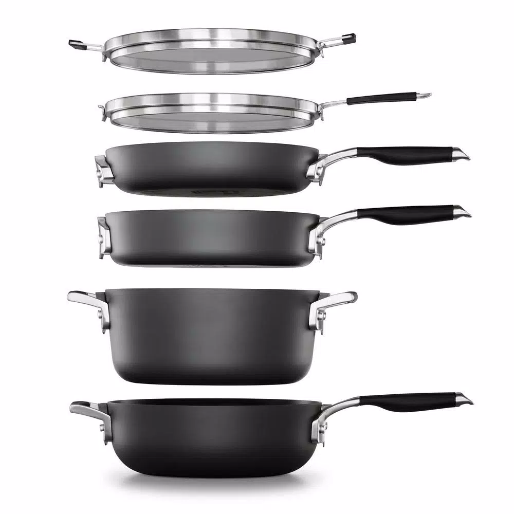 Best deal ๐ฏ Calphalon Select Space Saving 9-Piece Hard-Anodized Aluminum Nonstick Cookware Set In Black ๐ฅฐ 2 Best deal ๐ฏ Calphalon Select Space Saving 9-Piece Hard-Anodized Aluminum Nonstick Cookware Set In Black ๐ฅฐ - Image 2