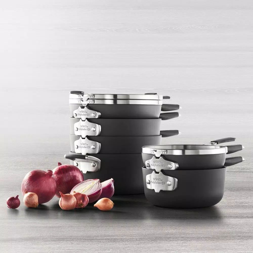 Best deal ๐ฏ Calphalon Select Space Saving 9-Piece Hard-Anodized Aluminum Nonstick Cookware Set In Black ๐ฅฐ 3 Best deal ๐ฏ Calphalon Select Space Saving 9-Piece Hard-Anodized Aluminum Nonstick Cookware Set In Black ๐ฅฐ - Image 3