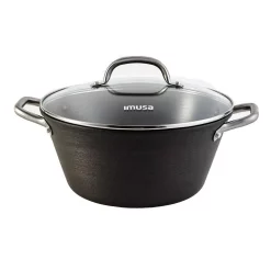 Brand new ๐งจ IMUSA 6 Qt. Round Cast Iron Dutch Oven In Black With Glass Lid ๐