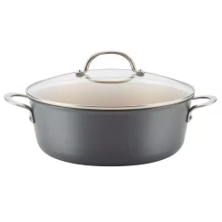 Best Pirce 😍 Ayesha Curry Home Collection 7.5 Qt. Hard-Anodized Aluminum Nonstick Stock Pot In Charcoal Gray With Glass Lid 👏