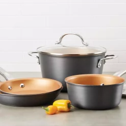 Best Pirce 😍 Ayesha Curry Home Collection 7.5 Qt. Hard-Anodized Aluminum Nonstick Stock Pot In Charcoal Gray With Glass Lid 👏 -Cheap Cookware Shop unnamed file 1489