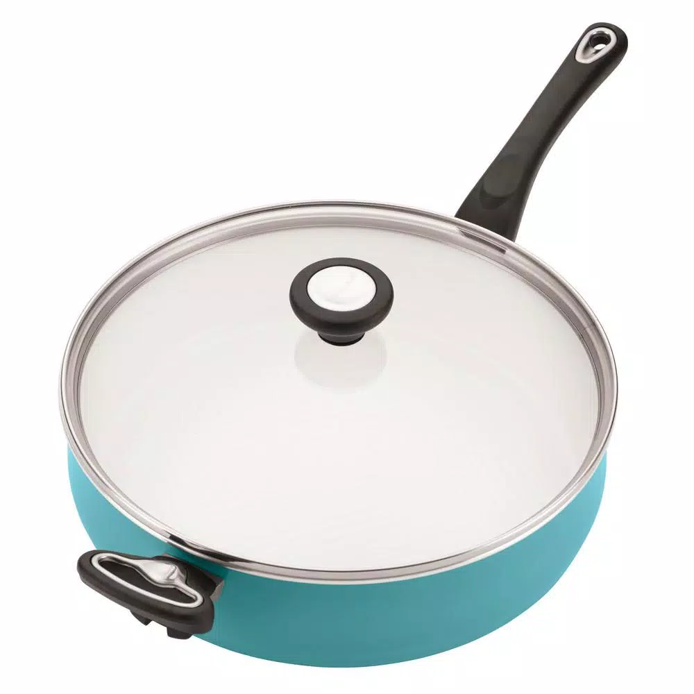 Best Sale ❤️ Farberware PurECOok 5 Qt. Aluminum Ceramic Nonstick Saute Pan In Aqua With Glass Lid ⌛ 3 Best Sale ❤️ Farberware PurECOok 5 Qt. Aluminum Ceramic Nonstick Saute Pan In Aqua With Glass Lid ⌛ - Image 3