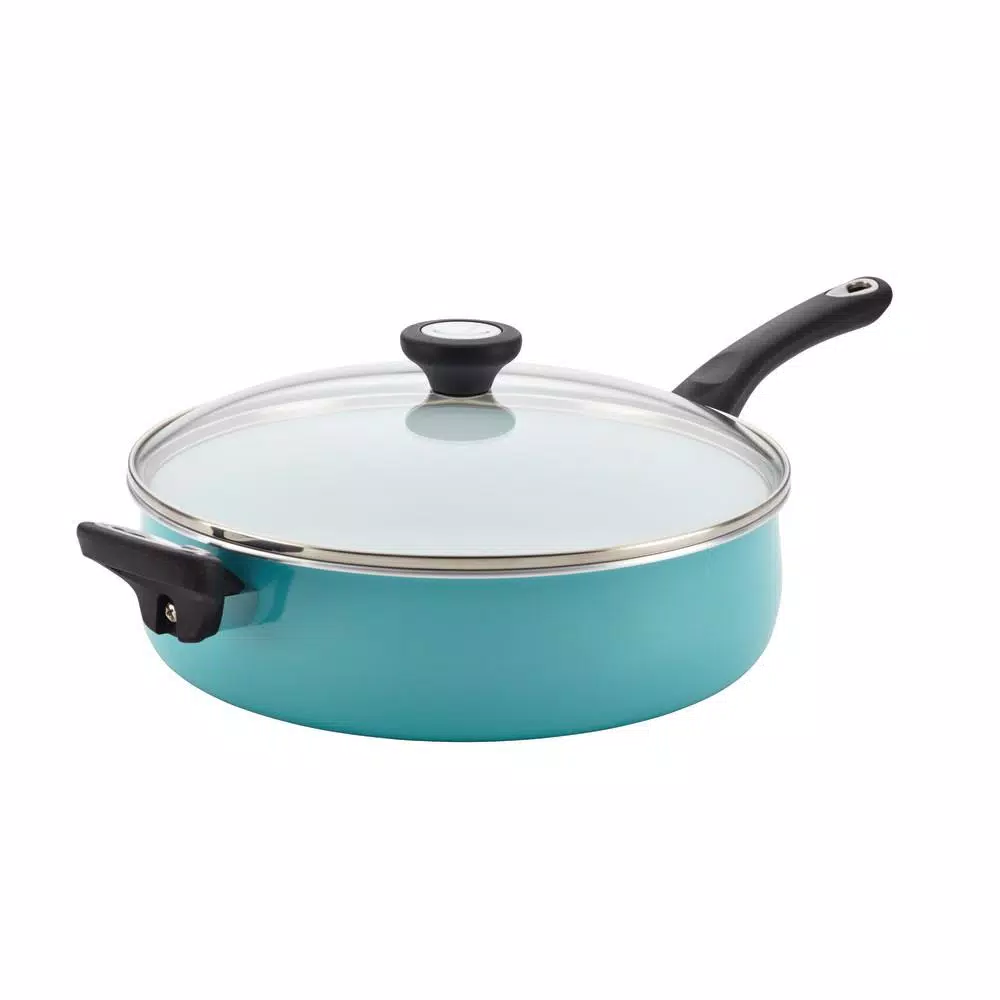 Best Sale ❤️ Farberware PurECOok 5 Qt. Aluminum Ceramic Nonstick Saute Pan In Aqua With Glass Lid ⌛ 6 Best Sale ❤️ Farberware PurECOok 5 Qt. Aluminum Ceramic Nonstick Saute Pan In Aqua With Glass Lid ⌛ - Image 6