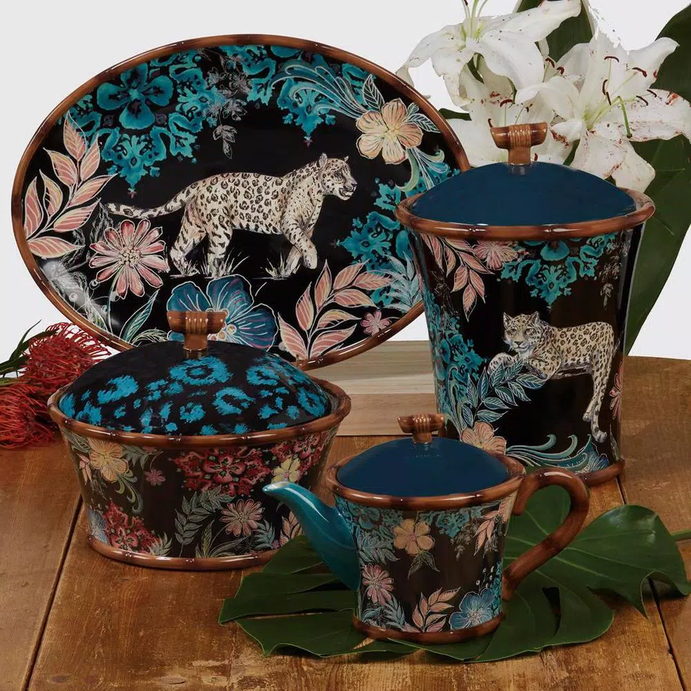 Wholesale 𧨠Certified International 24 Oz. Multi-Colored Exotic Jungle Teapot ⨠2 Wholesale 𧨠Certified International 24 Oz. Multi-Colored Exotic Jungle Teapot ⨠- Image 2