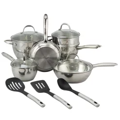 Budget β Oster Ridgewell 13-Piece Stainless Steel Cookware Set π