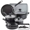 Best reviews of 😀 Farberware Cookstart 15-Piece Aluminum Nonstick Cookware Set In Black 🎁