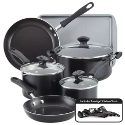 Best reviews of 😀 Farberware Cookstart 15-Piece Aluminum Nonstick Cookware Set In Black 🎁