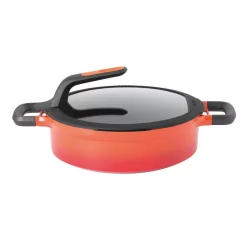 Hot Sale ๐ฏ BergHOFF GEM Stay Cool 4.1 Qt. Cast Aluminum Nonstick Saute Pan In Orange With Glass Lid ๐ฏ