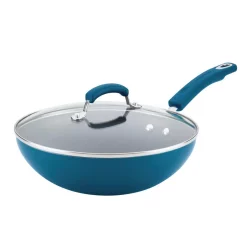 New ๐ Rachael Ray Classic Brights 11 In. Aluminum Nonstick Stir Fry Pan In Marine Blue Gradient With Glass Lid ๐คฉ