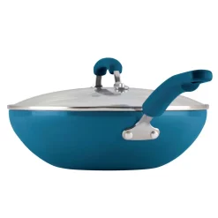 New 🛒 Rachael Ray Classic Brights 11 In. Aluminum Nonstick Stir Fry Pan In Marine Blue Gradient With Glass Lid 🤩 -Cheap Cookware Shop unnamed file 1642