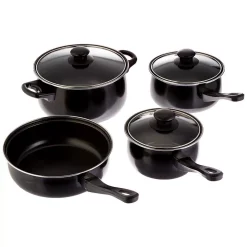 Outlet ✔️ Gibson Home Chef Du Jour 7-Piece Carbon Steel Nonstick Cookware Set In Black ❤️