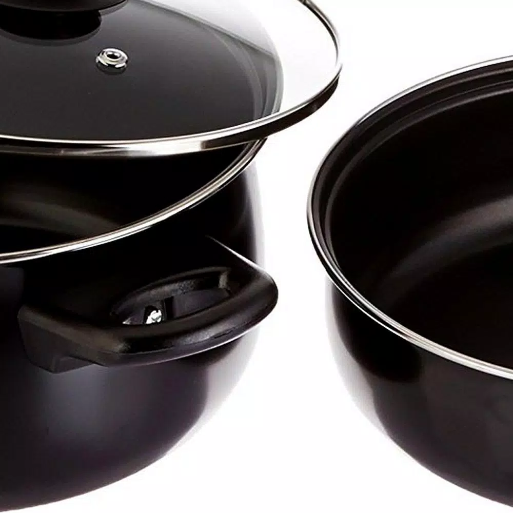 Outlet ✔️ Gibson Home Chef Du Jour 7-Piece Carbon Steel Nonstick Cookware Set In Black ❤️ 2 Outlet ✔️ Gibson Home Chef Du Jour 7-Piece Carbon Steel Nonstick Cookware Set In Black ❤️ - Image 2