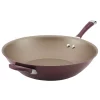 Cheapest 🥰 Circulon Symmetry Hard-Anodized Nonstick 14-Inch Stir Fry With Helper Handle, Merlot ⭐