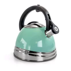 Promo 💯 Mr. Coffee 10-Cup Blue Stainless Steel Whistling Tea Kettle ✔️