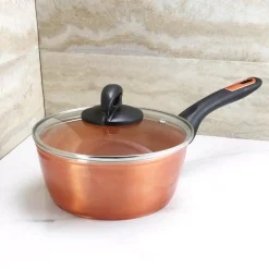 Outlet 🔥 Gibson Home Hummington 1.7 Qt. Aluminum Ceramic Nonstick Sauce Pan In Metallic Copper With Glass Lid 🔥 -Cheap Cookware Shop unnamed file 1738