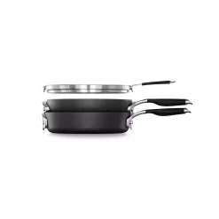 Best Sale ⌛ Calphalon Select Space Saving 3-Piece Hard-Anodized Aluminum Nonstick Cookware Set In Black 😍