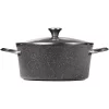 Cheapest 🔥 Starfrit The Rock 7.2 Qt. Aluminum Nonstick Stock Pot In Black Speckle With Glass Lid ❤️