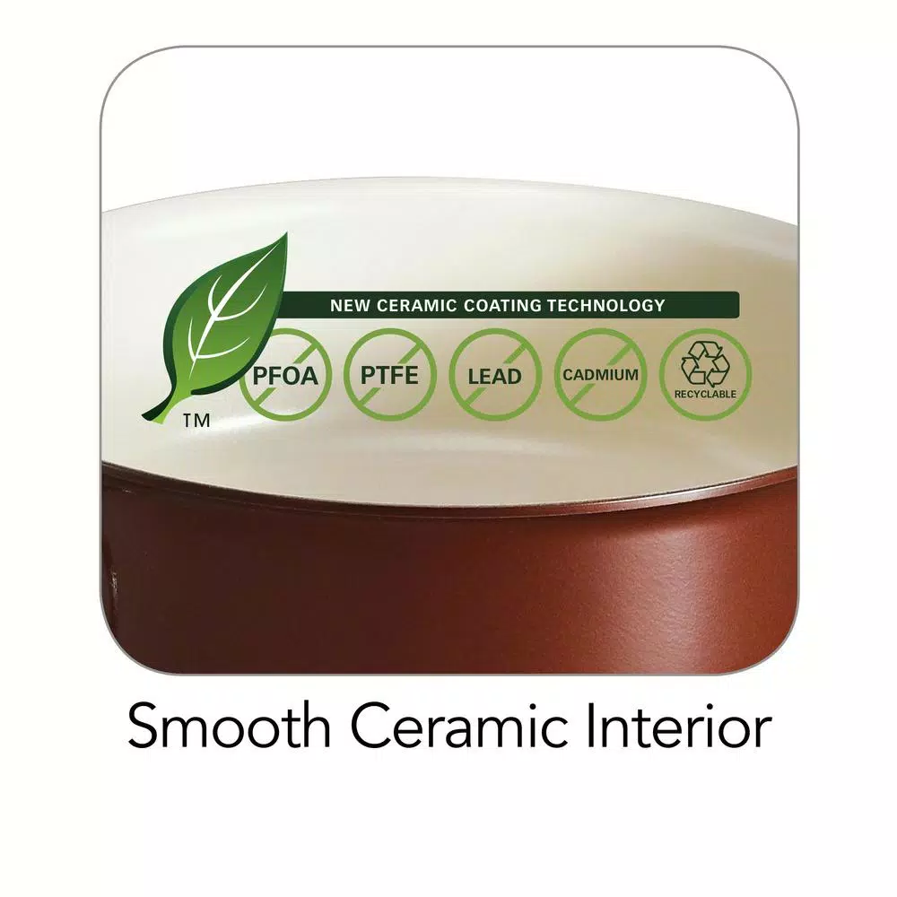 Best Sale π Tramontina Style Ceramica 1.5 Qt. Aluminum Ceramic Nonstick Sauce Pan In Copper With Glass Lid π 5 Best Sale π Tramontina Style Ceramica 1.5 Qt. Aluminum Ceramic Nonstick Sauce Pan In Copper With Glass Lid π - Image 5