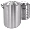 New 🎁 Bayou Classic 120 Qt. Aluminum Stock Pot In Silver With Lid 💯