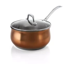 Wholesale ๐ Oster Carabello 2.6 Qt. Stainless Steel Nonstick Sauce Pan In Copper With Glass Lid ๐