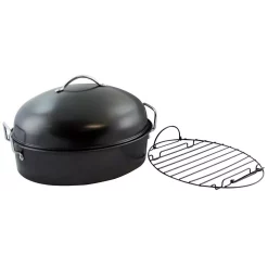 Best Sale ✔️ Gibson Home Kenmar 16 In. Carbon Steel Roaster Pan With High Dome Lide 👍
