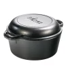 Deals ⭐ Lodge 5 Qt. Round Cast Iron Double Dutch Oven In Black With Lid 🔥