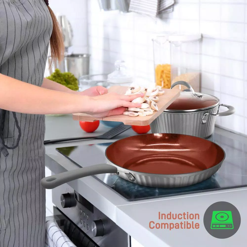 Cheapest π NutriChef 11-Piece Aluminum Nonstick Cookware Set In Gold Lines π 5 Cheapest π NutriChef 11-Piece Aluminum Nonstick Cookware Set In Gold Lines π - Image 5