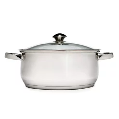 Best Sale 😉 Ecolution Pure Intentions 5 Qt. Round Stainless Steel Dutch Oven In Polished Stainless Steel With Glass Lid 😉