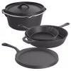Flash Sale ✔️ MegaChef Pre-Seasoned 5-Piece Cast Iron Cookware Set ⭐